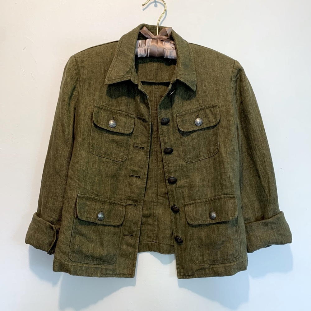Lauren Ralph Lauren Linen Jacket Buffalo Buttons